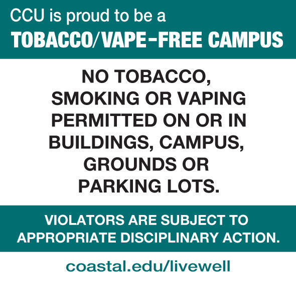 No tobacco, smoking or vaping permitted on or in buildings, campus, grounds or parking lots